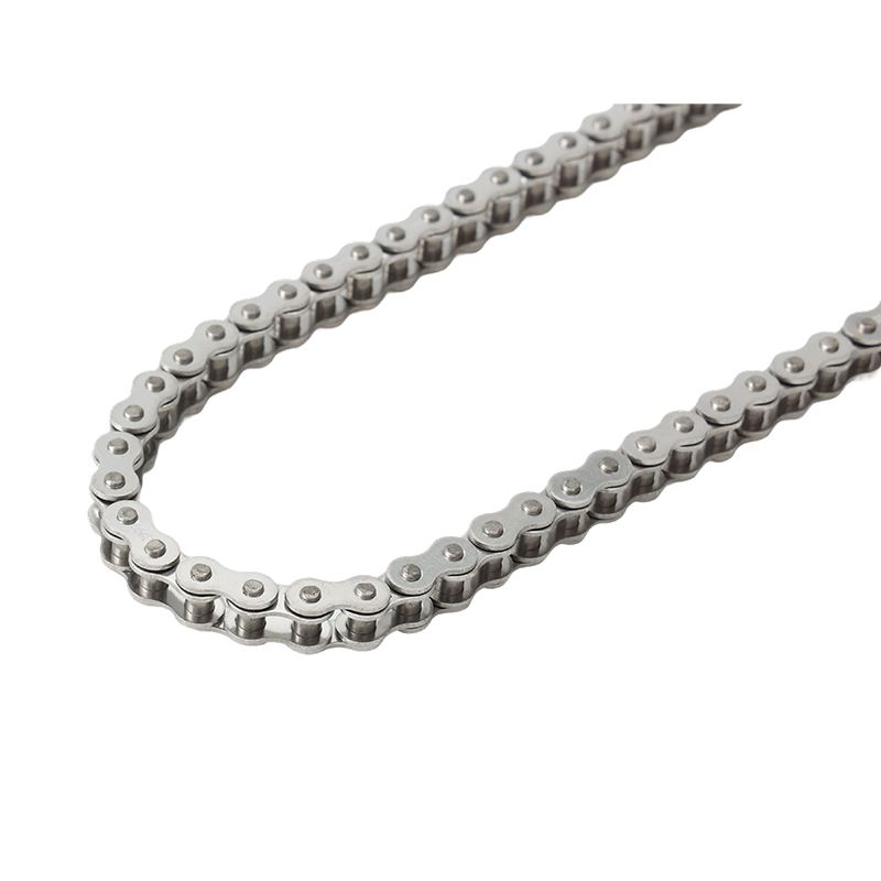 What limits the transmission efficiency of a stainless steel 304 transmission chain?